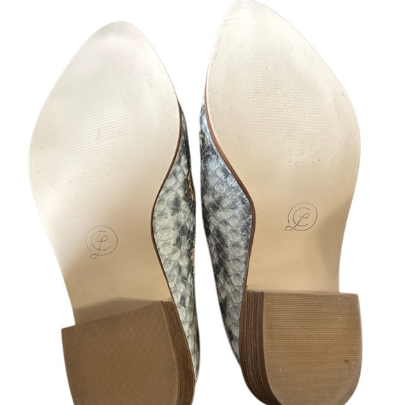 Chinese Laundry Snakeskin Mules - Brown and Tan with a Mini Thick Heel - Picture 4 of 4